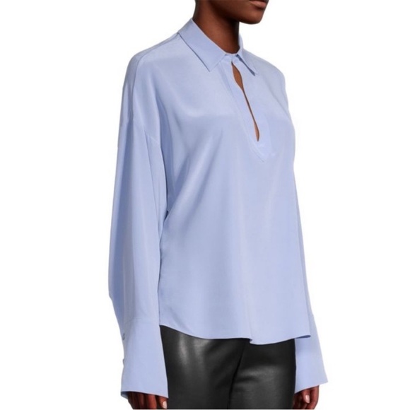 Rebecca Taylor Women's Essential Silk Blouse Top in Snow Size S - Picture 7 of 14